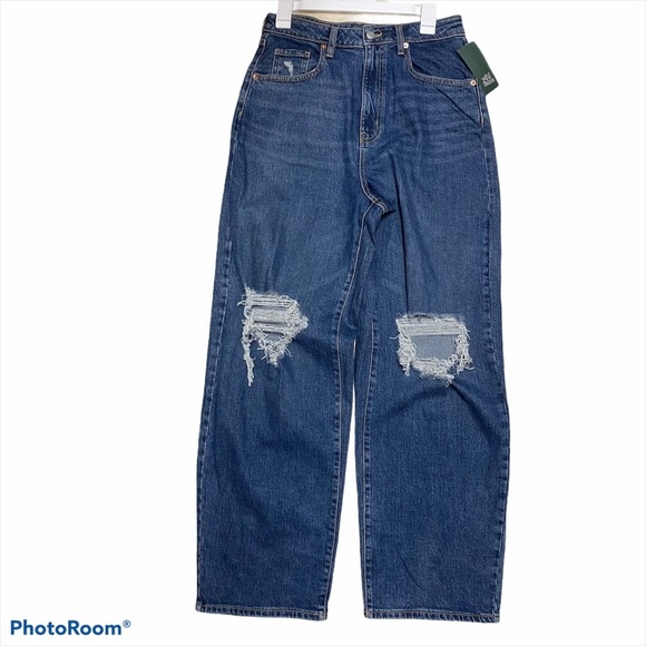 Wild Fable Super-High Rise Distressed Baggy Jeans - Picture 3 of 7